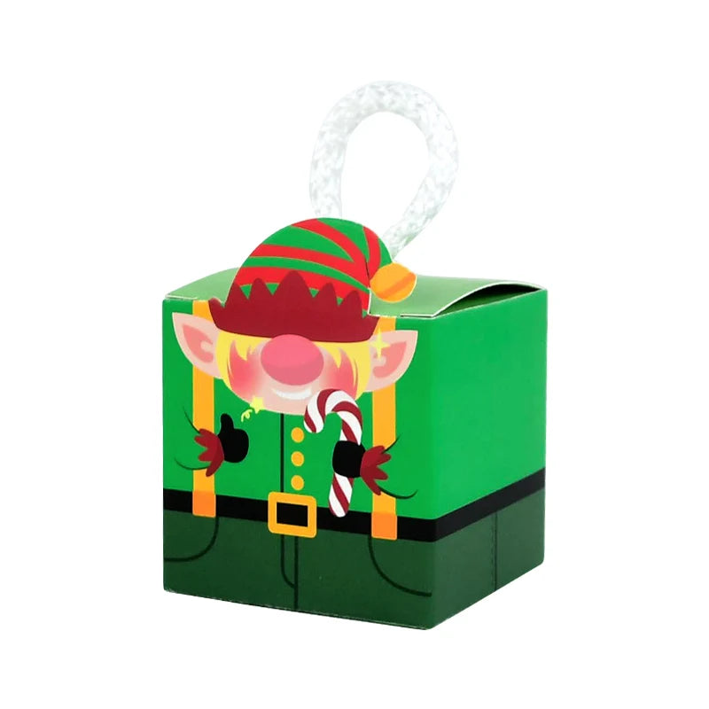 10 Christmas Paper Gift Boxes – Santa, Snowman & Xmas Tree Christmas Gift Boxes Babs B03 5.5x5.5cm