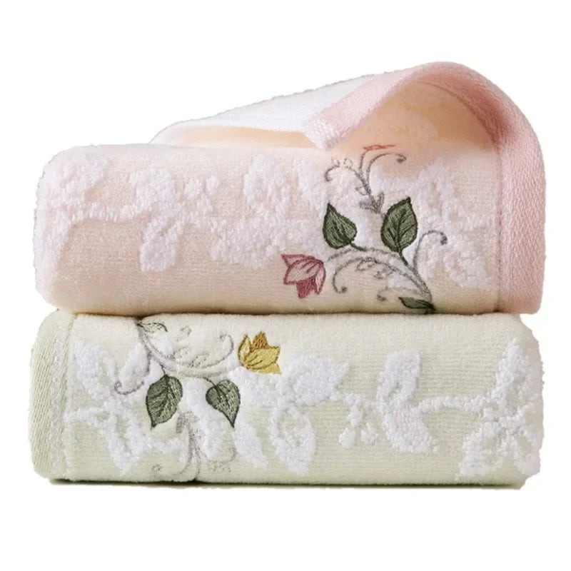 68x34cm Embroidered Cotton Face Towel – Soft & Quick-Dry Cotton Face Towel Babs