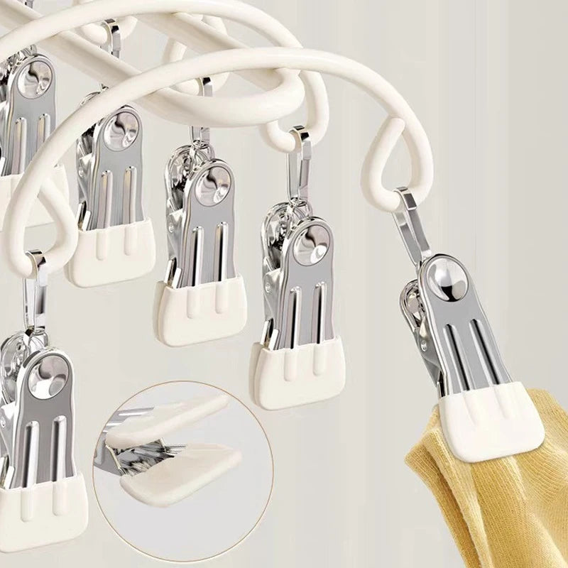 20-Clip Stainless Steel Sock Drying Rack – Indoor & Outdoor Sock Drying Rack Babs