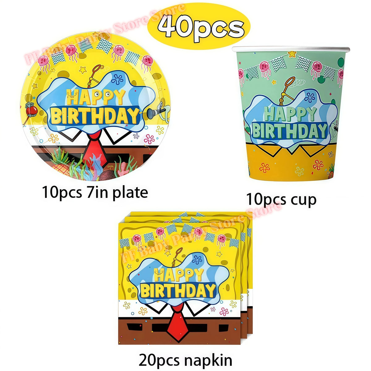 Cartoon Kids Birthday Party Decoration Set – Balloons, Backdrop & More