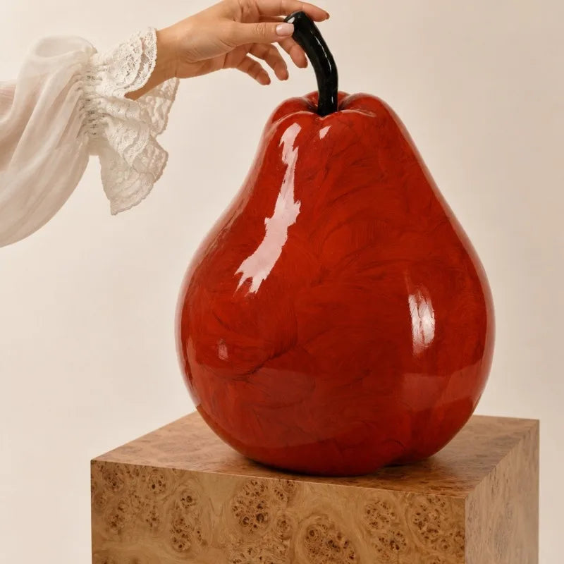 Ceramic Pear Ornament – Luxury Miniature Sculpture Home Decor Ceramic Sculpture Ornament Babs