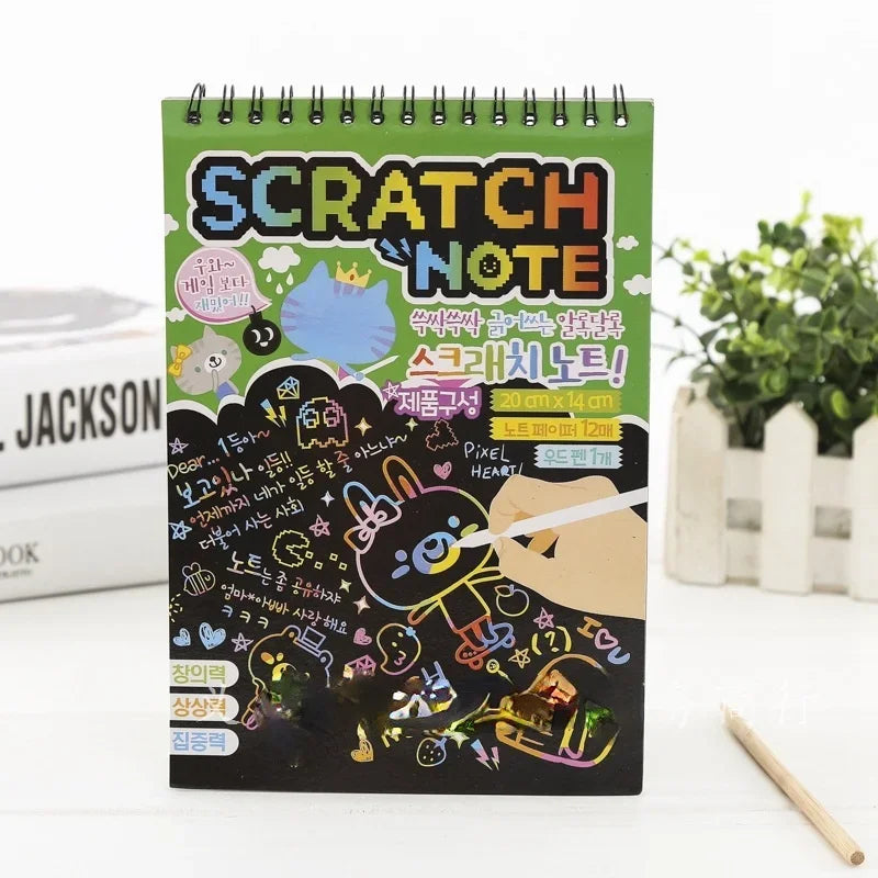 Kids Magic Scratch Art Book – Rainbow Colorful Scratch Paper Set Kids Scratch Art Set Babs Large