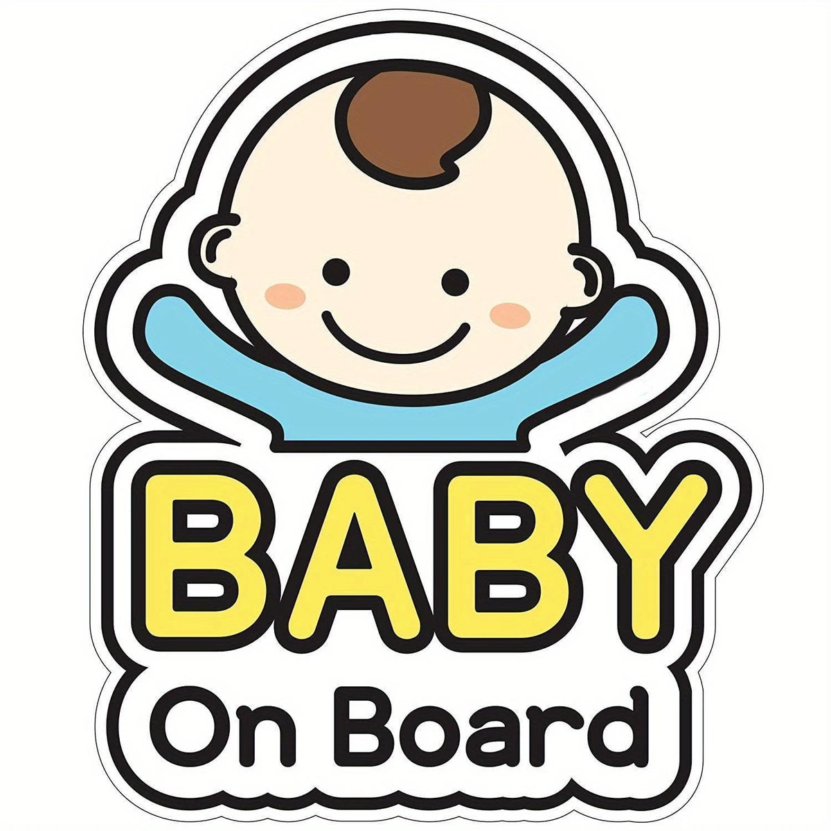 Cute Cartoon Baby On Board Car Window Sticker Decal Car Window Decal Babs Boy
