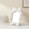 Ruffled Bow Desktop Makeup Mirror – Dorm & Bedroom Décor Desktop Makeup Mirror Babs milky white