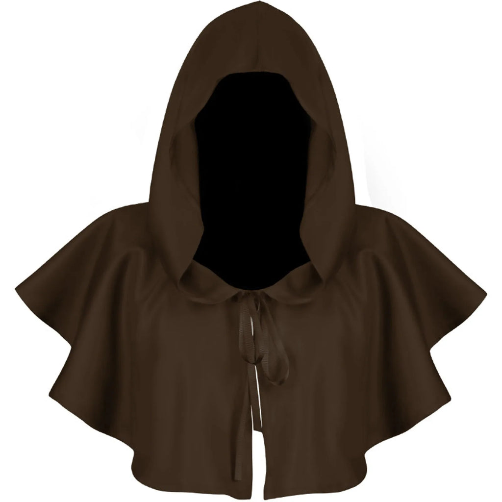 Medieval Hooded Cloak Cape – Halloween Monk Priest Costume Halloween Costume Cape Babs