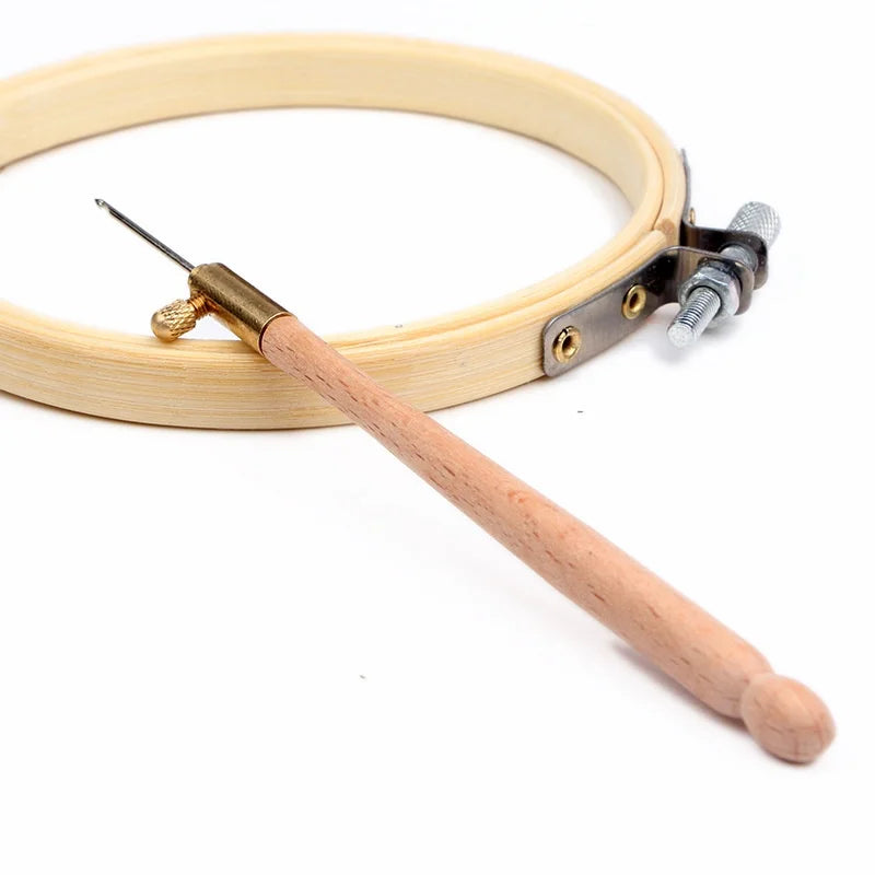 Tambour Crochet Hook Set – Wooden Handle & 3 Needles Embroidery Needle Set Babs