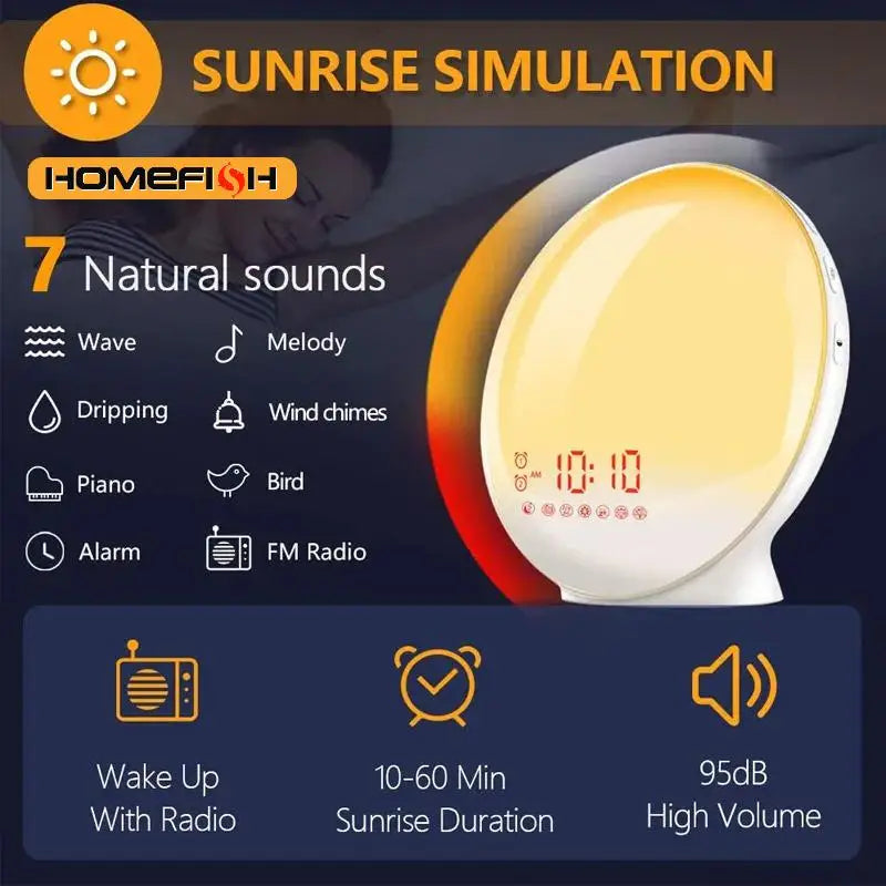Sunrise Alarm Clock – FM Radio, Nature Sounds & Color Night Light Sunrise Alarm Clock Babs