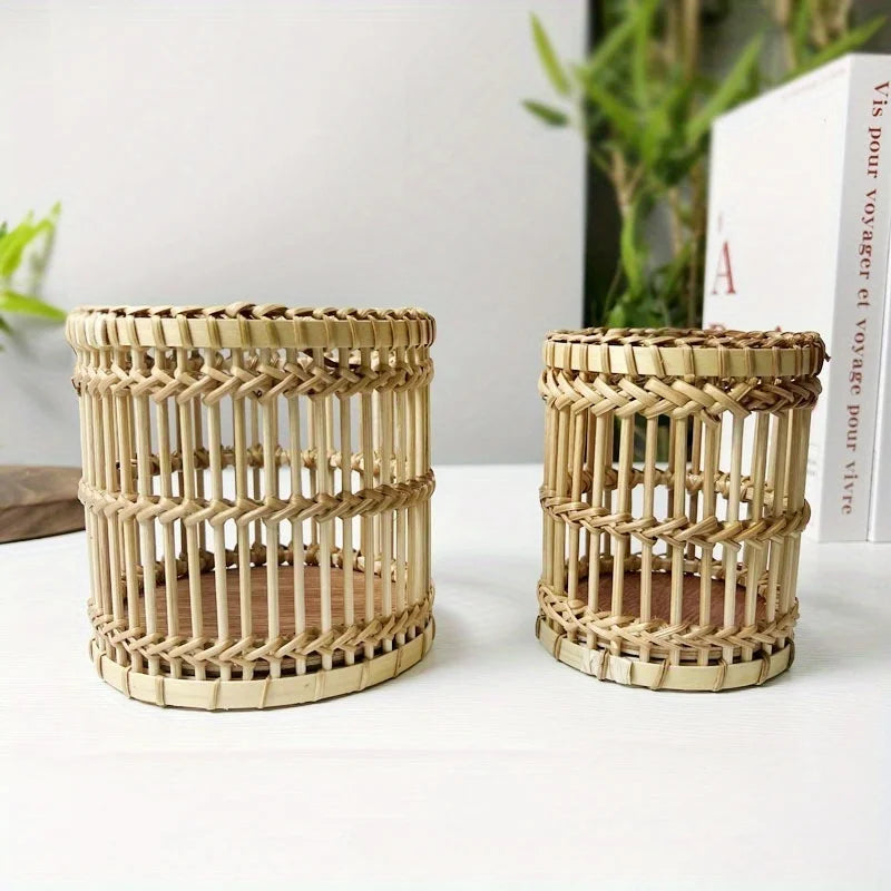 Hand-Woven Rattan Pen Holder & Stationery Organizer Rattan Pen Holder Babs