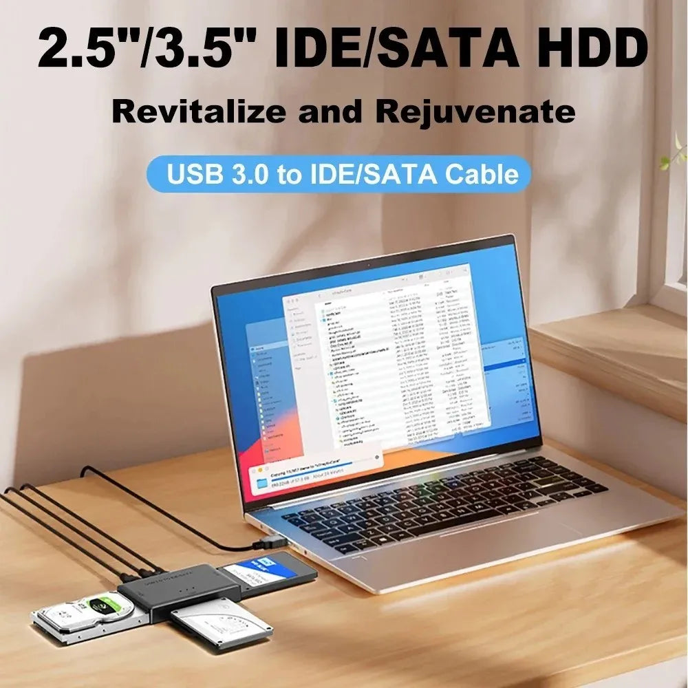 KEBIDUMEI 3-in-1 USB 3.0 to SATA IDE Hard Drive Adapter Hard Drive Adapter Babs