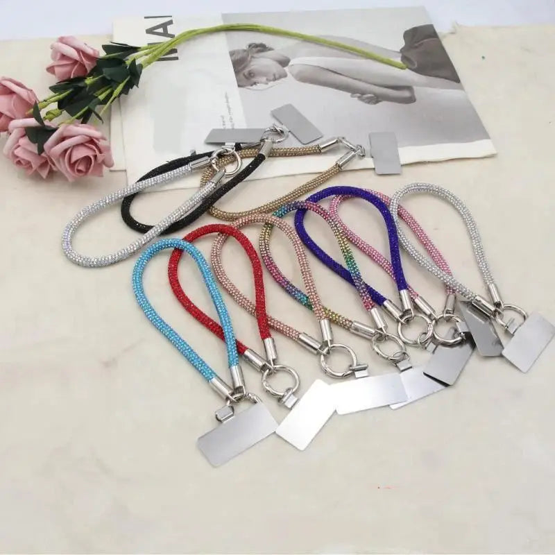 Glitter Rhinestone Phone Wrist Strap – Universal Anti-Lost Lanyard Phone Wrist Strap Babs