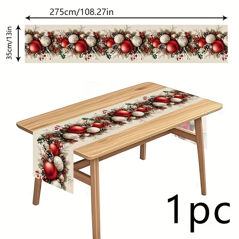 Christmas Table Runner – Festive Polyester Holiday Table Decor Holiday Table Runner Babs