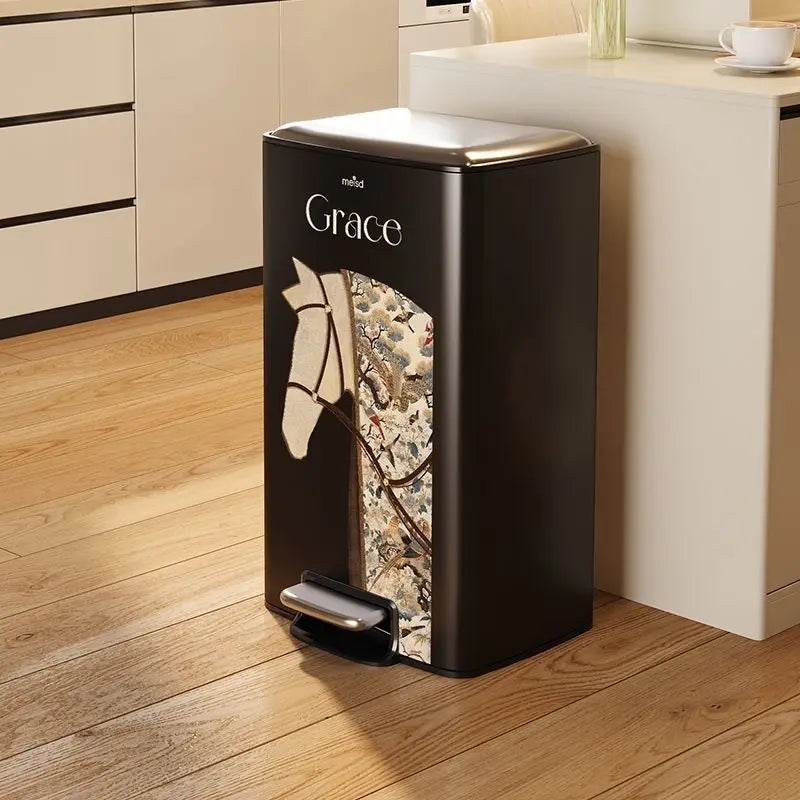 Stainless Steel Foot Pedal Trash Can with Lid – 15L/20L Foot Pedal Trash Can Babs