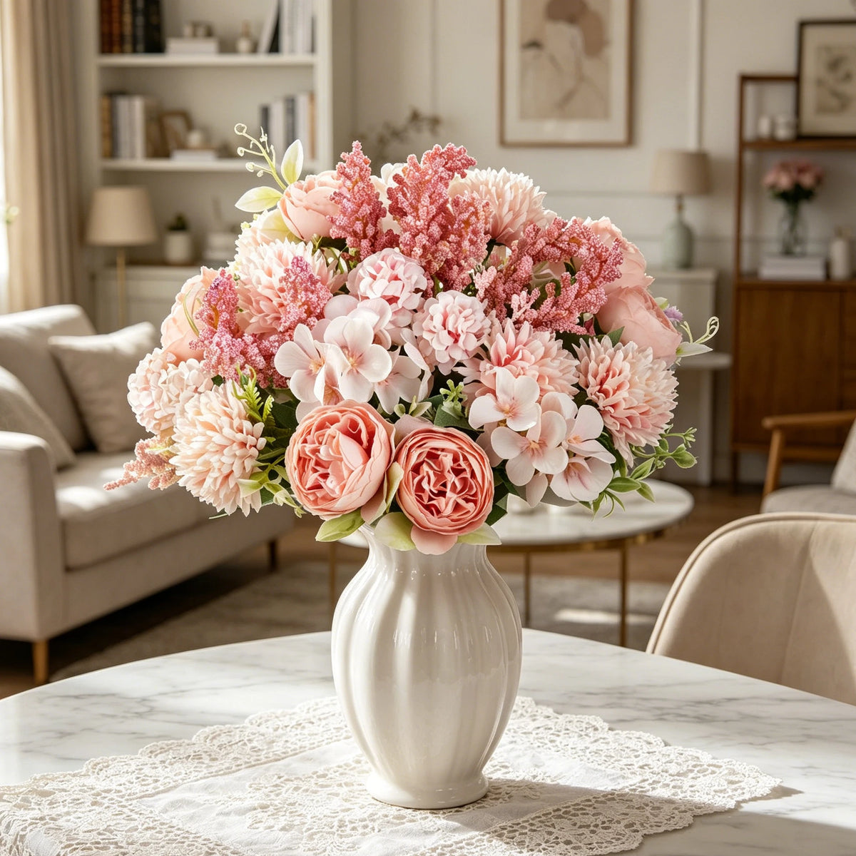 Artificial Silk Rose & Peony Bouquet for Wedding & Home Decor Artificial Flower Bouquet Babs