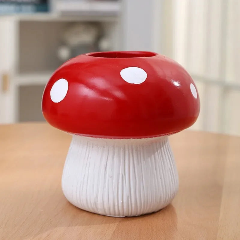 Resin Mushroom Vase – Cute Modern Tabletop Home Decor Gift Decorative Resin Vase Babs