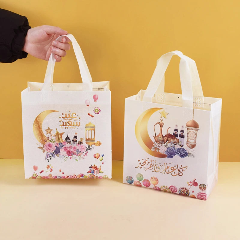 4pcs Eid Mubarak Nonwoven Gift Bags – Ramadan Party Supplies Festive Gift Bags Babs