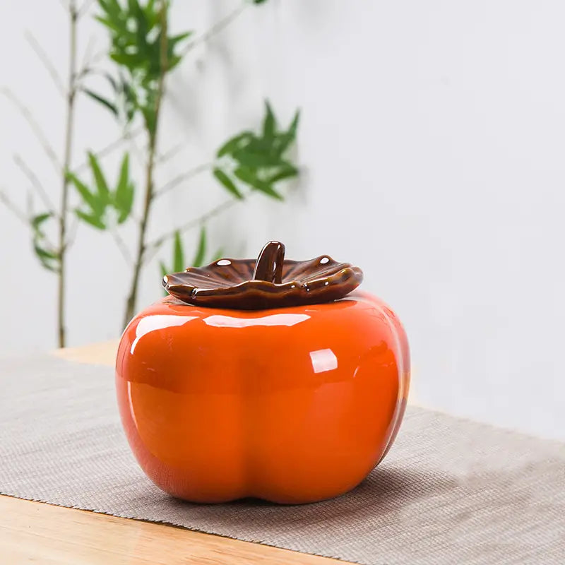 Persimmon Shape Ceramic Teapot – Artisan Red Glaze | 1pc Ceramic Teapot Babs