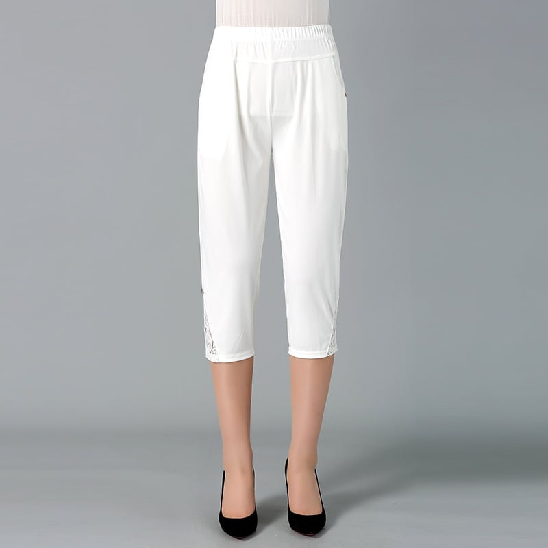 High Waist Stretch Shorts – Slim Fit Polyester | Babs Women's Stretch Shorts Babs White XL