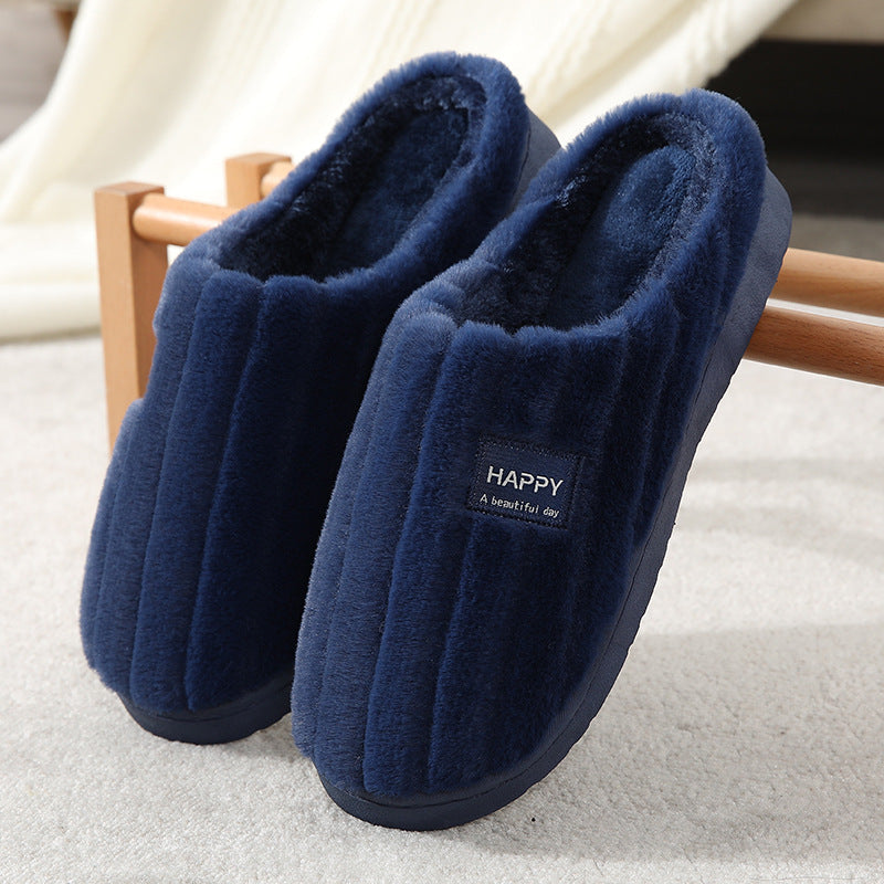 Cozy Plush Rabbit Fur Home Slippers – Warm & Stylish Plush Home Slippers Babs Navy Blue / 44or45