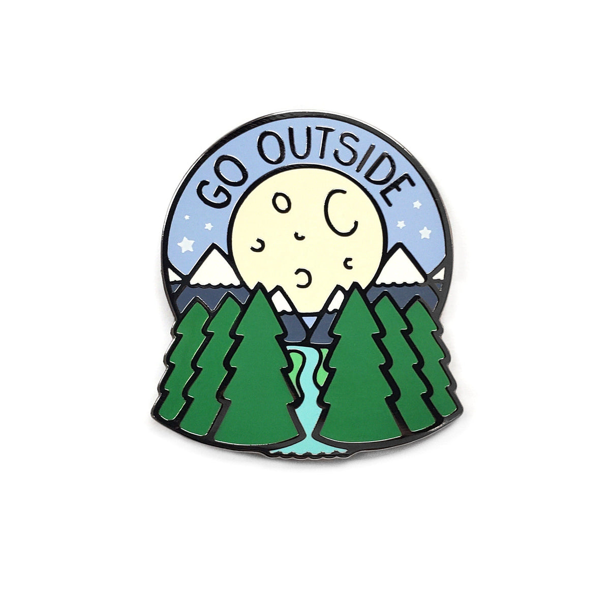 Go Outside Hard Enamel Needle Minder | Neodymium Magnet Needle Minder Babs Blue